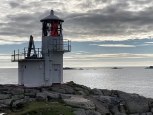 Hamnavoe Lighthouse in West Burra Isle Shetland